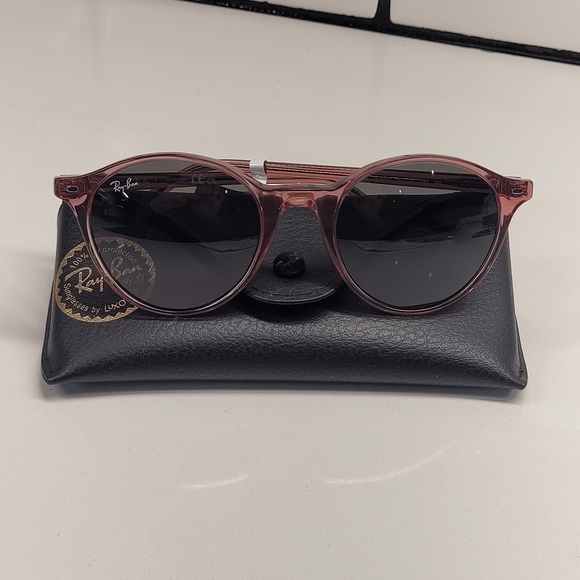 Ray-Ban Bernard RB2230 Transparent Pink Round Sunglasses - Picture 1 of 9